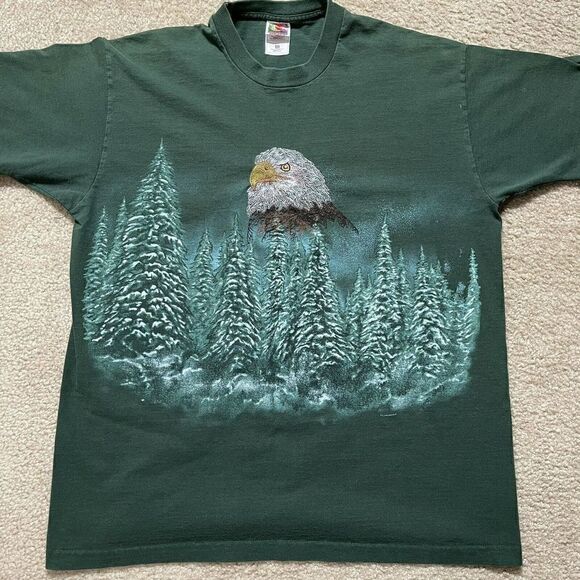 Vintage 1995 American Bald Eagle T Shirt Size XL Single Stitch Made In Usa Rare - Picture 1 of 11